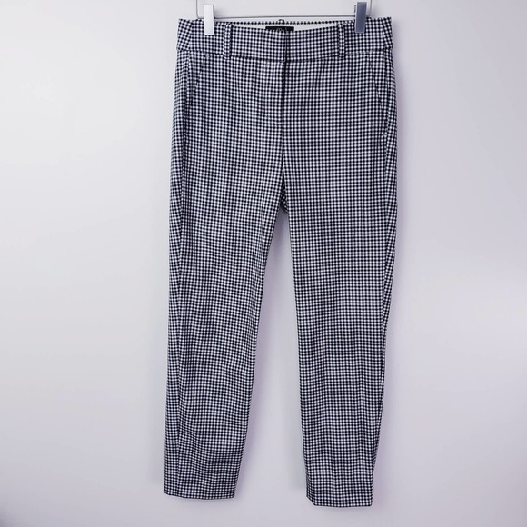 J.Crew Black and white gingham Cameron Slim Crop Stretch Trouser Pants Size 2 - Picture 2 of 10